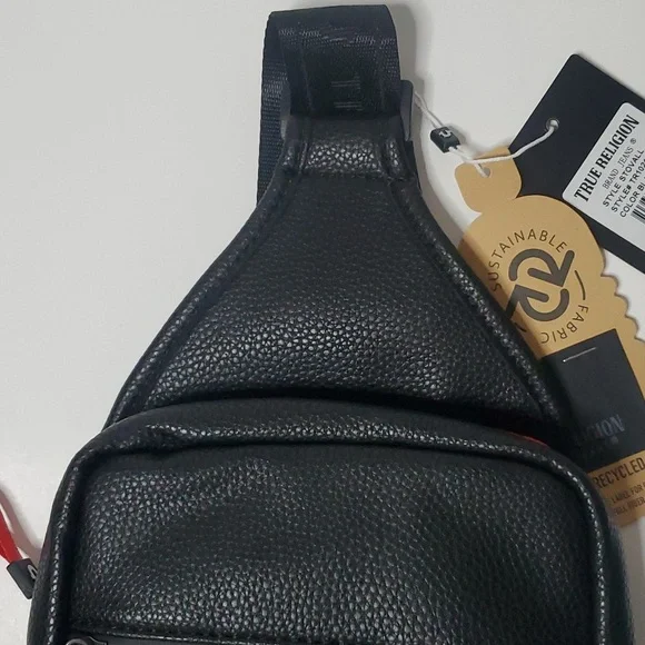 True Religion Stovall PU Horseshoe Logo Shoulder Sling Bag Faux Leather, new. - Picture 3 of 15